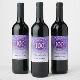 Rótulo De Garrafa De Cerveja Na moda de Abate Roxo-100º Aniversário