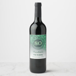 Rótulo De Garrafa De Cerveja Na moda de Aniversário do 80 de Leve Verde