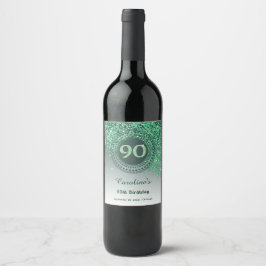 Rótulo De Garrafa De Cerveja Na moda de Aniversário do 90 de Leve Verde