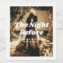 Rótulo De Garrafa De Cerveja Na noite anterior. Janto de ensaio de fotos elegan