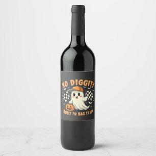 Rótulo De Garrafa De Cerveja Nada de Diggutis para emboscar o fantasma do Hallo