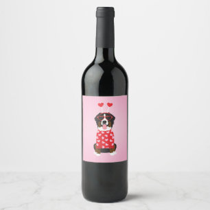 Rótulo De Garrafa De Cerveja Namorados Bernese Mountain Dog