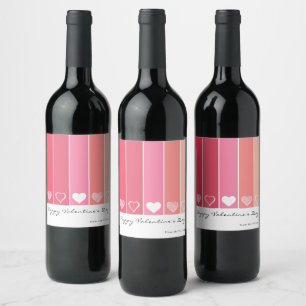 Rótulo De Garrafa De Cerveja Namorados vermelho e rosado dos corações brancos
