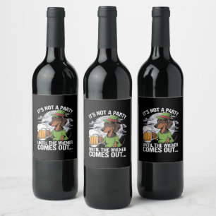Rótulo De Garrafa De Cerveja Não é uma Festa Até Dachshund Cerveja Irlandesa Wi