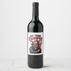 Rótulo De Garrafa De Cerveja Não Hoje Krampus Malvado Krampus Natal