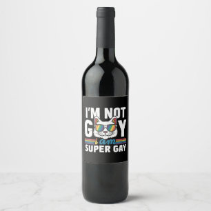 Rótulo De Garrafa De Cerveja Não Sou Gay Sou Super Gay LGBT Orgulho Gay Gato
