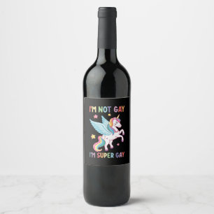 Rótulo De Garrafa De Cerveja Não sou Gay, sou Super Orgulho gay LGBT Unicórnio