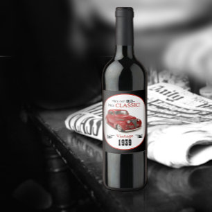 Rótulo De Garrafa De Cerveja Não Velho Mas Clássico Vermelho De 1939 Coupe Vint