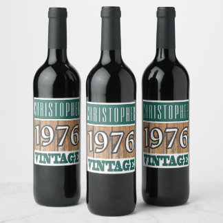 Rótulo De Garrafa De Cerveja Nascer em 1976 Ano do rótulo do vinho de nasciment