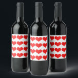 Rótulo De Garrafa De Cerveja Nascimentos de Namorados de Padrões do Coração Ver<br><div class="desc">Impresso com designs vermelhos fofos!</div>