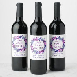 Rótulo De Garrafa De Cerveja Natal Aprovado Jingle Suco Roxo Natal