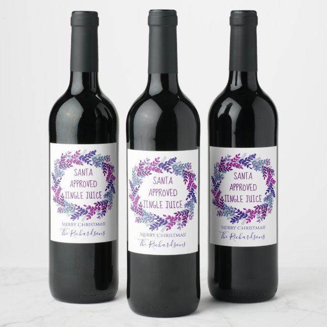 Rótulo De Garrafa De Cerveja Natal Aprovado Jingle Suco Roxo Natal (Garrafas)