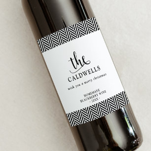 Rótulo De Garrafa De Cerveja Natal branco tradicional de arenque com osso