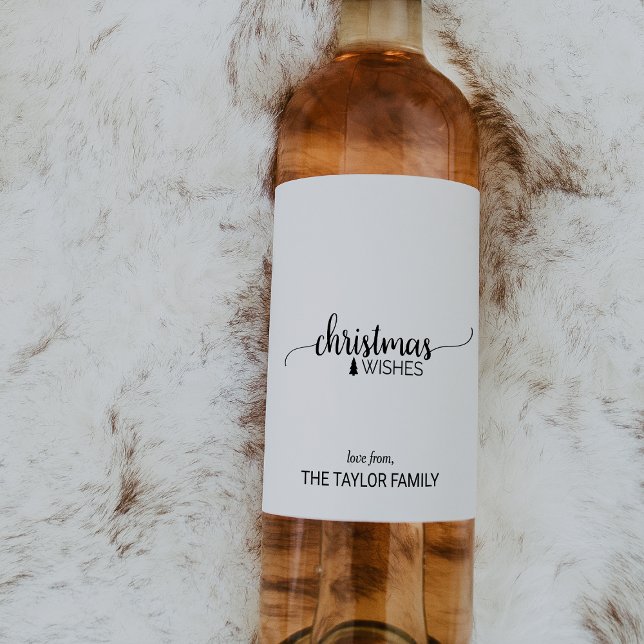 Rótulo De Garrafa De Cerveja Natal da Caligrafia Simples Preta e Branca (Criador carregado)