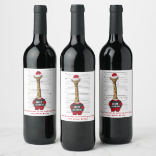 Rótulo De Garrafa De Cerveja Natal da Mogshot Guilty Funny Giraffe