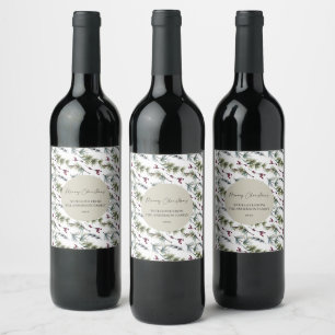 Rótulo De Garrafa De Cerveja Natal da Poinsettia Botânica Elegante