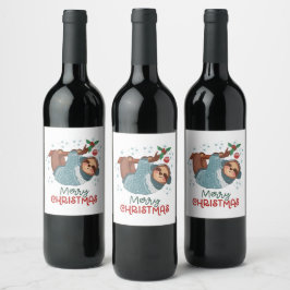 Rótulo De Garrafa De Cerveja Natal da Preguiça Preguiçosa
