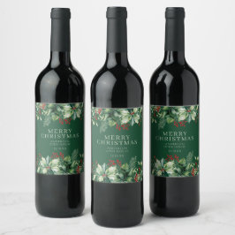 Rótulo De Garrafa De Cerveja Natal Elegante 