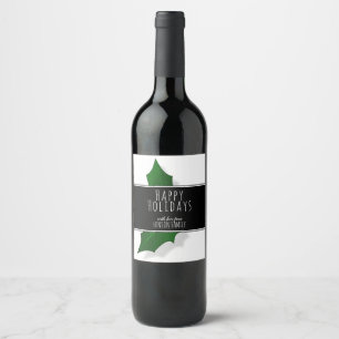 Rótulo De Garrafa De Cerveja Natal Elegante Holly Tree Berry Personalizável
