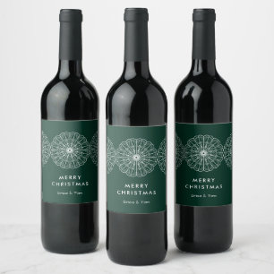 Rótulo De Garrafa De Cerveja Natal minimalista floral moderno
