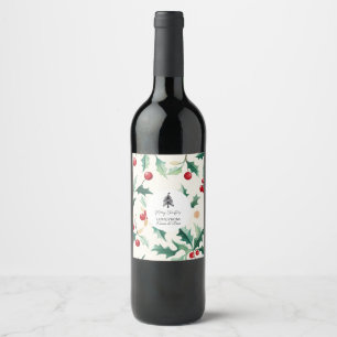 Rótulo De Garrafa De Cerveja Natal Preto e flor