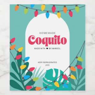 Rótulo De Garrafa De Cerveja Natal Tropical de Coquito