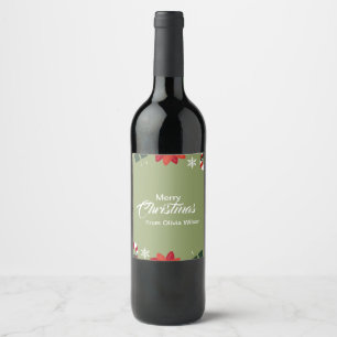 Rótulo De Garrafa De Cerveja Natal Verde Ilustrado