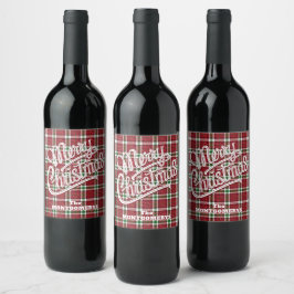 Rótulo De Garrafa De Cerveja Natal Xadrez Chic Brilhante