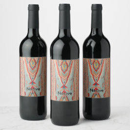 Rótulo De Garrafa De Cerveja Native America Pattern
