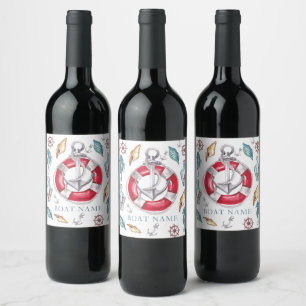 Rótulo De Garrafa De Cerveja Náutico de Aquarela Personalizada
