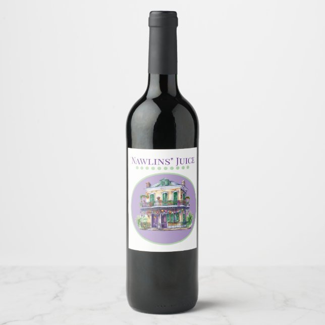 Rótulo De Garrafa De Cerveja Nawlins Wine Label (Frente)