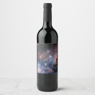Rótulo De Garrafa De Cerveja Nebulosa Carina Vermelha e Azul do Telescópio Hubb