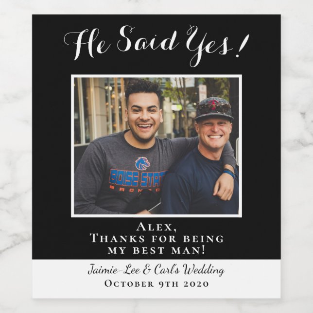 Rótulo De Garrafa De Cerveja Negro Engraçado Disse Sim Foto Obrigado Melhor Hom (Rótulo Único)