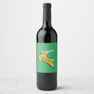 Rótulo De Garrafa De Cerveja Neon Reindeer