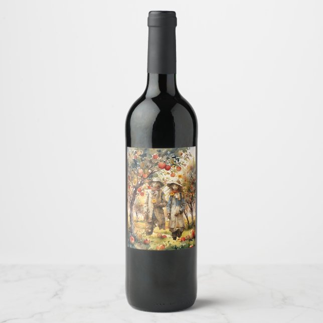 Rótulo De Garrafa De Cerveja No Pomar De Maçã (Frente)