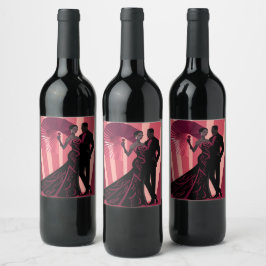 RÓTULO DE GARRAFA DE CERVEJA NOIR ELEGANCE-RED #1