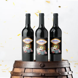 Rótulo De Garrafa De Cerveja Noite de Cassino de Vegas Aniversário / Festa de S