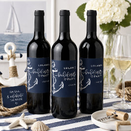 Rótulo De Garrafa De Cerveja Noiva Âncora Náutica Branco