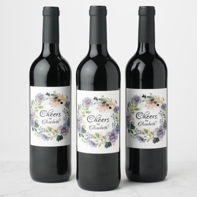 Rótulo De Garrafa De Cerveja Noiva com Coroa Floral (Garrafas)