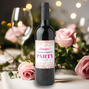 Rótulo De Garrafa De Cerveja Noiva de Casamento Glam Dots