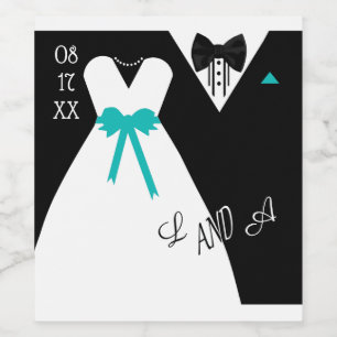 Rótulo De Garrafa De Cerveja Noiva e noiva Personalizam O Casamento De Cores