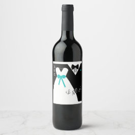 Rótulo De Garrafa De Cerveja Noiva e noiva Personalizam O Casamento De Cores