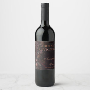 Rótulo De Garrafa De Cerveja Noiva Floral Burgundy Dark Fall Nome Personalizado