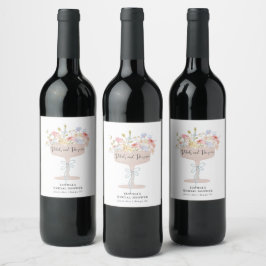 Rótulo De Garrafa De Cerveja Noiva Pétalas e Prosecco Personalizado