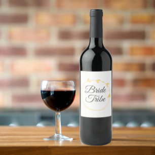 Rótulo De Garrafa De Cerveja Noiva Tribo Manteiga Amarela Simples Coração