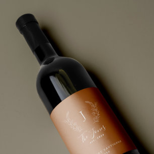 Rótulo De Garrafa De Cerveja Nome da família monograma classe elegante modelo