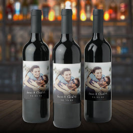 Rótulo De Garrafa De Cerveja Nome Data Foto Personalizada Minimalista