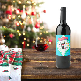 Rótulo De Garrafa De Cerveja Nome de gato siamês retrô Natal feliz