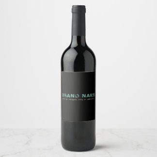 Rótulo De Garrafa De Cerveja Nome de Negócios Black Teal Artsy Grunge Legal