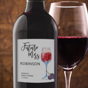 Rótulo De Garrafa De Cerveja Nome Futuro da Sra. do Vinho